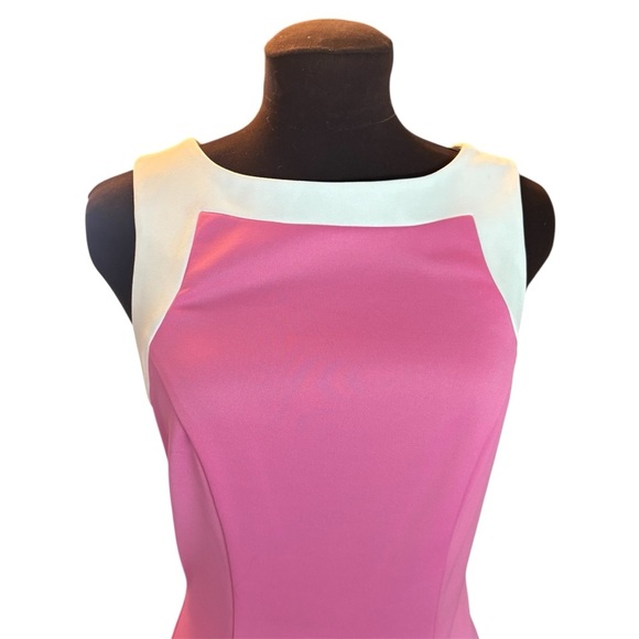 A-list Bright Pink & White Retro Sheath Dress, size XS/ Juniors size 5 - Picture 9 of 12